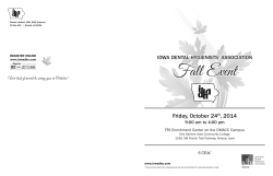 Fall Event Friday, October 24 , 2014 IOWA DENTAL HYGIENISTS’ ASSOCIATION