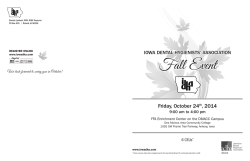 Fall Event Friday, October 24 , 2014 IOWA DENTAL HYGIENISTS&rsquo; ASSOCIATION