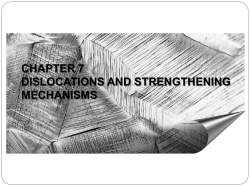 CHAPTER 7 DISLOCATIONS AND STRENGTHENING MECHANISMS
