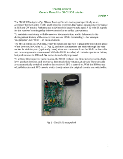 Treetop Circuits Owner’s Manual for SB-51 SSB adapter Version 4