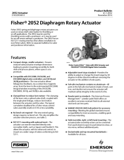 Fisher 2052 Diaphragm Rotary Actuator Product Bulletin 2052 Actuator