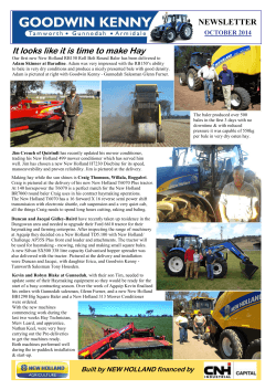 It looks like it is time to make Hay NEWSLETTER  OCTOBER 2014
