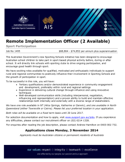 Remote Implementation Officer (2 Available) Sport Participation