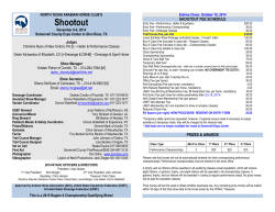 Shootout SHOOTOUT FEE SCHEDULE NORTH TEXAS ARABIAN HORSE CLUB’S November 6-9, 2014