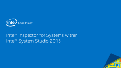 Intel® Inspector for Systems within Intel® System Studio 2015