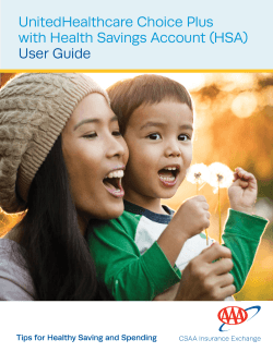 UnitedHealthcare Choice Plus with Health Savings Account (HSA) User Guide
