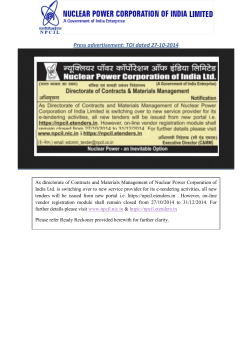 Press advertisement: TOI dated 27-10-2014