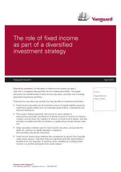 The role of fixed income as part of a diversified investment strategy