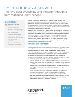 EMC BACKUP AS A SERVICE fully-managed utility service ESSENTIALS