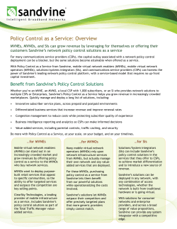 Policy Control as a Service: Overview