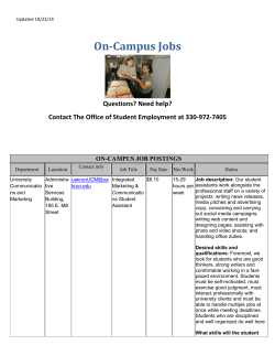 On-Campus Jobs Questions? Need help? ON-CAMPUS JOB POSTINGS