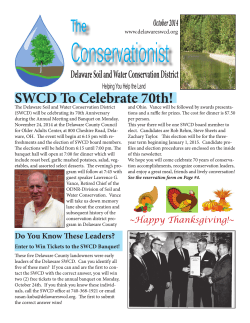 Conservationist The SWCD To Celebrate 70th! Delaware Soil and Water Conservation District