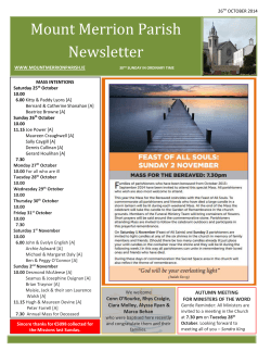 Mount Merrion Parish Newsletter