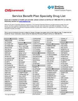 Service Benefit Plan Specialty Drug List