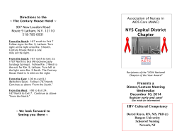 NYS Capital District Chapter  Directions to the