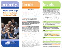 terms priority levels Modesto Junior College