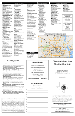 Houston Metro Area Meeting Schedule SUGGESTIONS The 12 Steps of N.A.