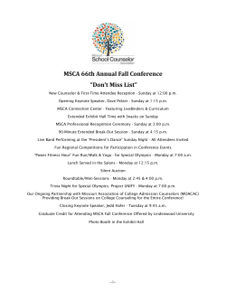MSCA 66th Annual Fall Conference “Don’t Miss List”