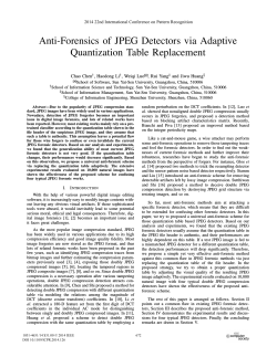 Anti-Forensics of JPEG Detectors via Adaptive Quantization Table Replacement , Rui Yang