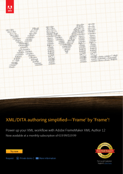 XML/DITA authoring simplified—‘Frame’ by ‘Frame’! Try now