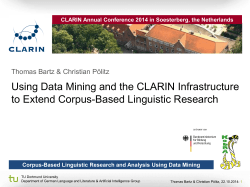 Using Data Mining and the CLARIN Infrastructure