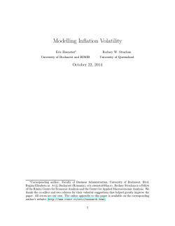 Modelling Inflation Volatility October 22, 2014 Eric Eisenstat Rodney W. Strachan