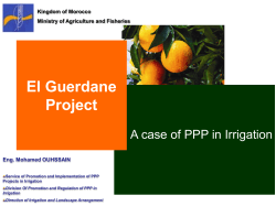 El Guerdane Project A case of PPP in Irrigation