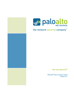 Palo Alto Networks PAN-OS New Features Guide Version 6.1