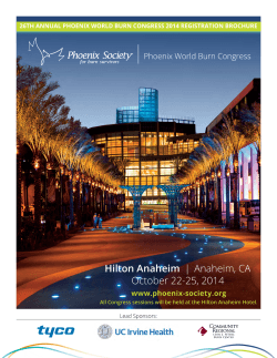 Hilton Anaheim October 22-25, 2014 www.phoenix-society.org