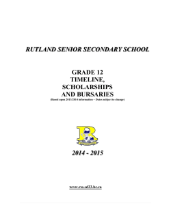 RUTLAND SENIOR SECONDARY SCHOOL 2014 - 2015 GRADE 12
