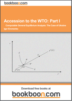 Accession to the WTO: Part I  Download free books at  Computable General Equilibrium Analysis: The Case of Ukraine  Igor Eromenko 
