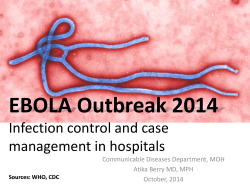 EBOLA Outbreak 2014 Infection control and case management in hospitals