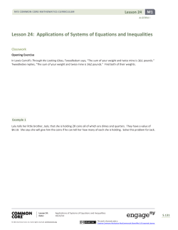 Lesson 24:  Applications of Systems of Equations and Inequalities M1