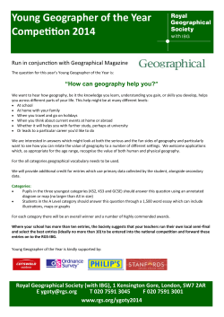 Young Geographer of the Year Competition 2014 “How can geography help you?”