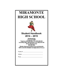 MIRAMONTE HIGH SCHOOL Student Handbook – 2015