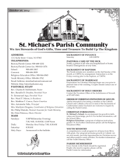 St. Michael’s Parish Community October 26, 2014 ADDRESS: