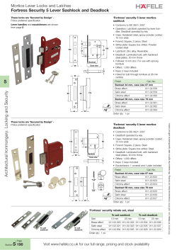 Mortice Lever Locks and Latches 'Fortress' security 5 lever mortice sashlock