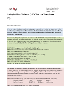 Living	Building	Challenge	(LBC)	&#34;Red	List&#34;	Compliance