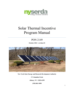 Solar Thermal Incentive Program Manual PON 2149