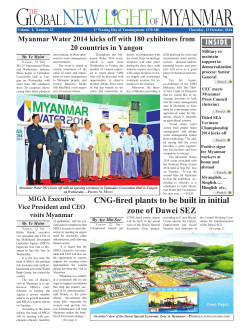 INSIDE Myanmar Water 2014 kicks off with 180 exhibitors from