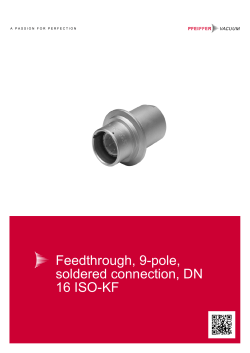 Feedthrough, 9-pole, soldered connection, DN 16 ISO-KF