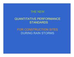THE NEW QUANTITATIVE PERFORMANCE STANDARDS FOR CONSTRUCTION SITES