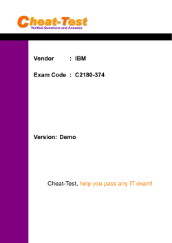 Vendor : IBM Exam Code : C2180-374 Version: Demo