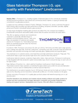 Glass fabricator Thompson I.G. ups quality with FeneVision LineScanner ®