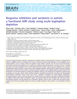 BRAIN Response inhibition and serotonin in autism: depletion