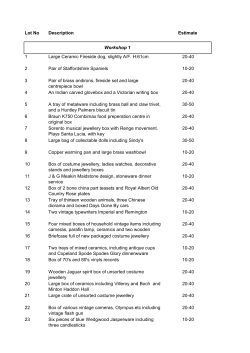 Lot No Description Estimate 1