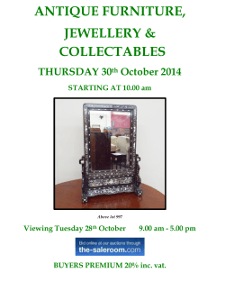 ANTIQUE FURNITURE, JEWELLERY &amp; COLLECTABLES THURSDAY 30