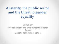 Austerity, the public sector and the threat to gender equality