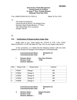 REVISED Directorate of Data Management Central Excise &amp; Customs