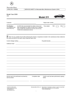 Model 211 Model Year 2009 AP00.20-U-1208DE SERVICE SHEET for Mercedes-Benz Maintenance System (USA)
